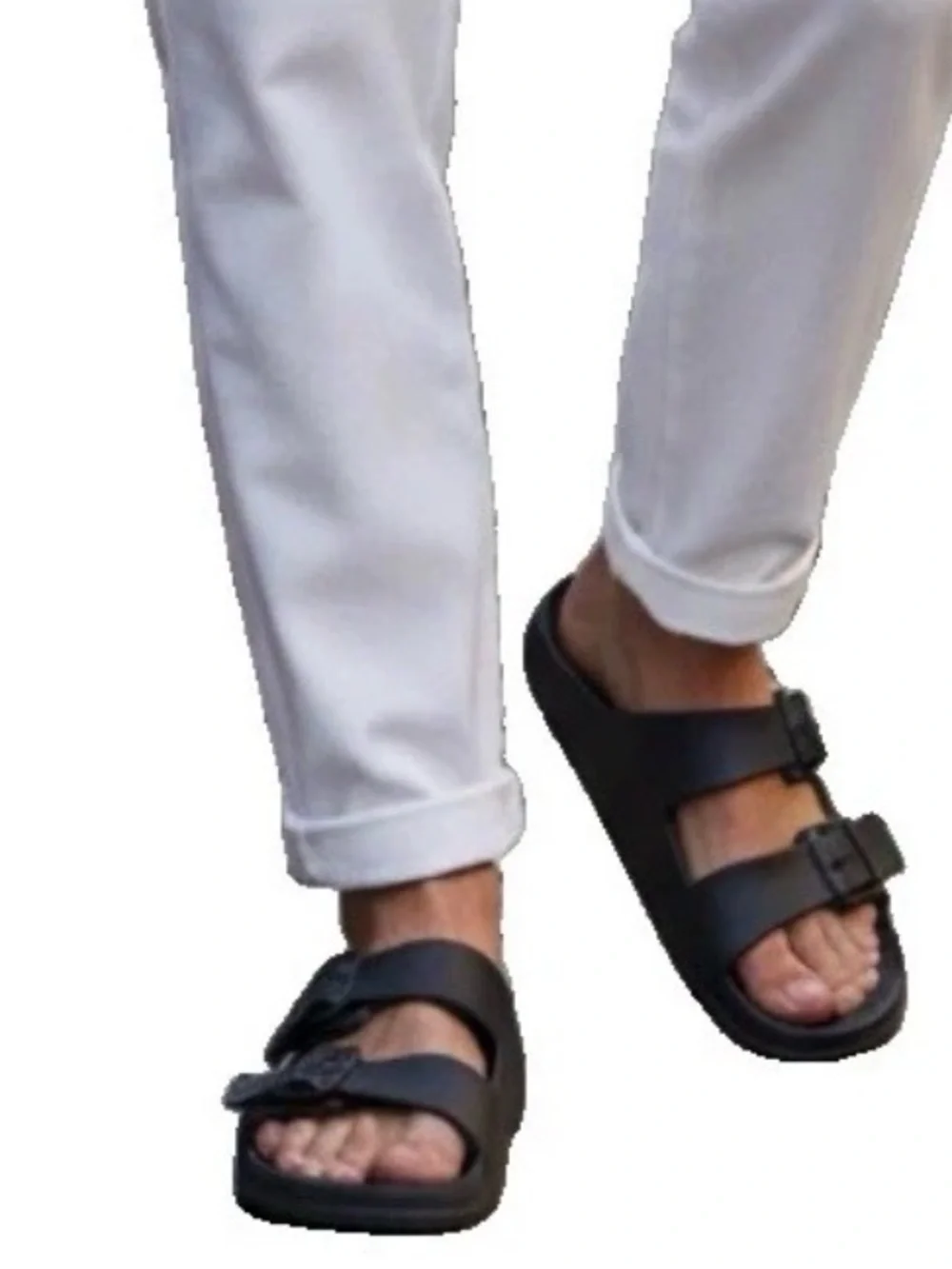Thermarest Men's 13 Black Slide Slip On Sandals Waterproof Comfort Travel Buckle